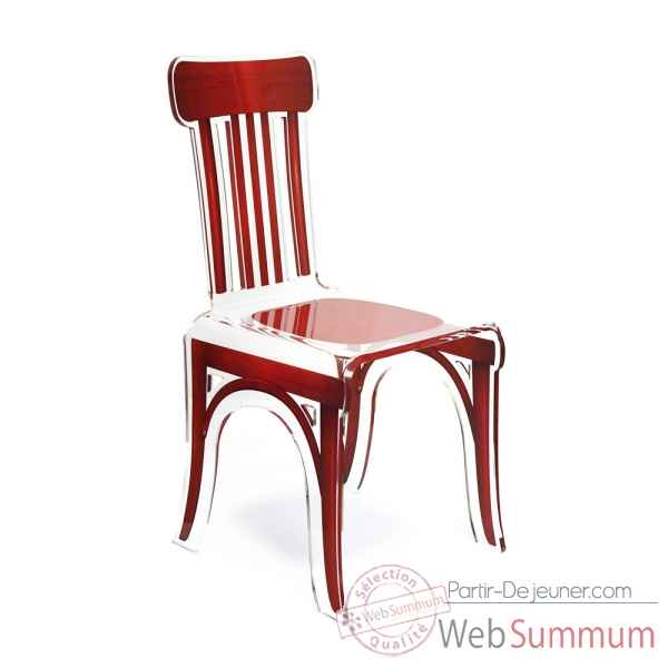 Chaise bistrot rouge acrila -cbr