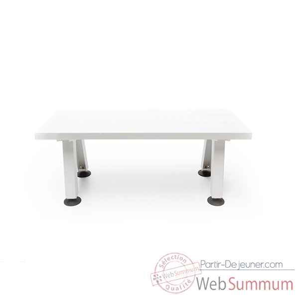 Banc marina cadre en acier laque blanc + plateau de table en fibre de verre blanc Extremis -MBA3W0170