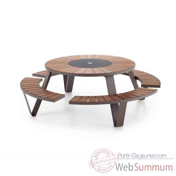 Table picnic pantagruel cadre & pieds laqué earth, h.o.t.wood Extremis -PAEH
