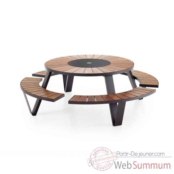Table picnic pantagruel cadre & pieds laqué noir, h.o.t.wood Extremis -PABH