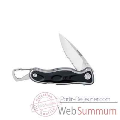 LEATHERMAN-830372-Couteau modele e305x, lame mi-crantee, couteau ferme 9,84 cm, garantie 25 ans.